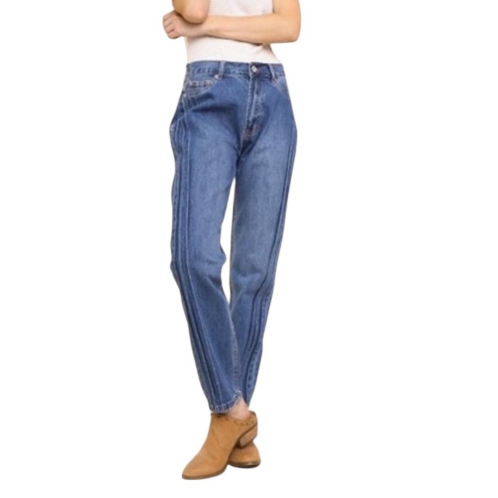 Umgee Straight Leg Jeans Sz 29 Medium Wash High Rise Vintage Stitch 100% Cotton